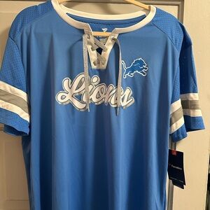 Women’s Detroit Lions Fanatics Blue Jersey with Silver Lace-Up